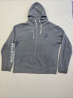 Peloton Gray Full Zip Hoodie XL Athletic Workout Athleisure Sweatshirt